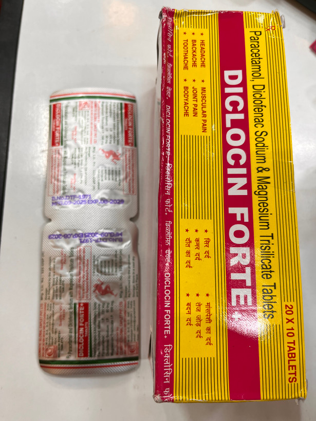 قرص ۷ درد هندی اصل (Diclocin Forte) – تسکین سریع دردهای عضلانی و مفصلی۲۰عددی